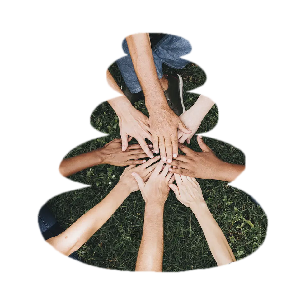 Grupo uniendo las manos